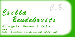 csilla bendekovits business card